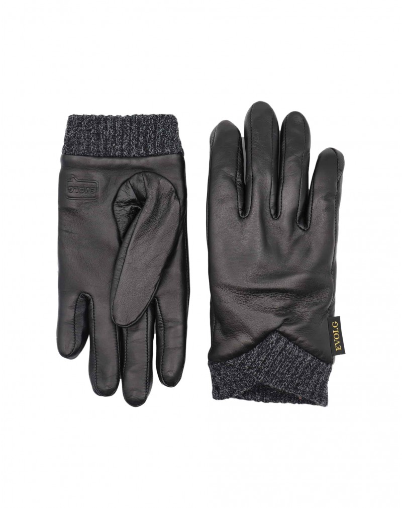 Gants en cuir noir spécial smartphone femme - Maroquinerie en ligne